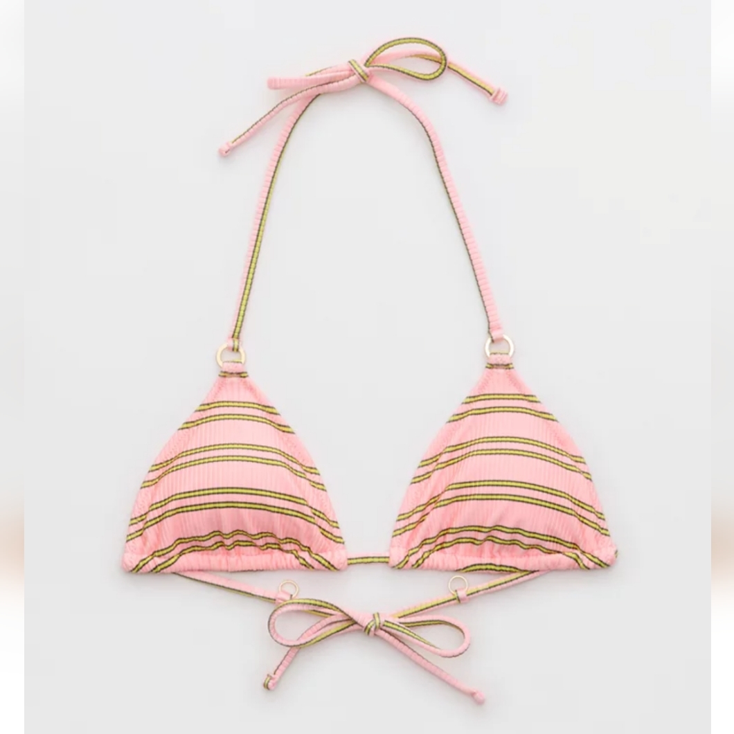 Nwt Aerie Beach Babe Shine Rib Voop Bikini Top